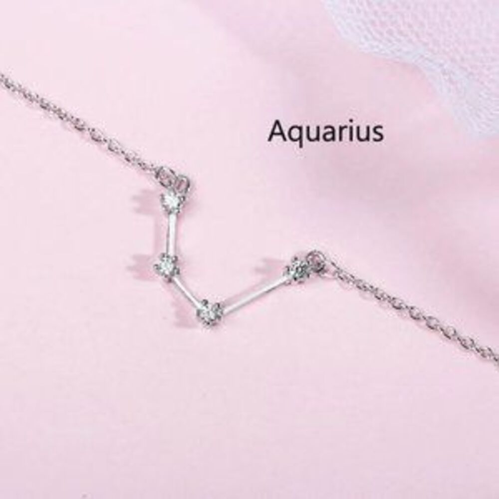 NEW 925 Sterling Silver Zodiac Bracelet-Aquarius